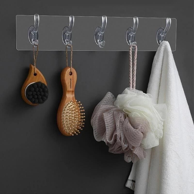 Transparent Non-marking Strong Sticking Hook S Adhesive Door Wall Hangers Hooks For Silicone Storage Hanging Kitchen Magic Ba