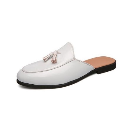 Men's Formal Half Leather Shoes - White