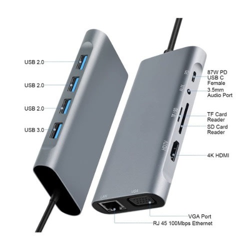 11 In 1 Type C Hub Laptop Docking Station