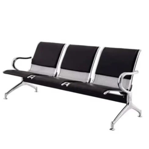 Leather 3 Seaters Chair - Black