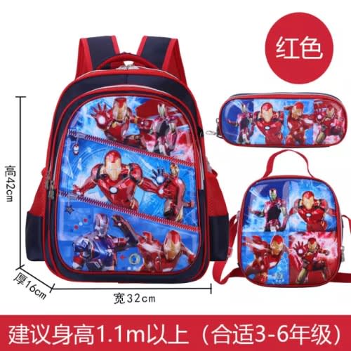 3 in 1 Iron Man Trolley Backpack For Kids - 16inches