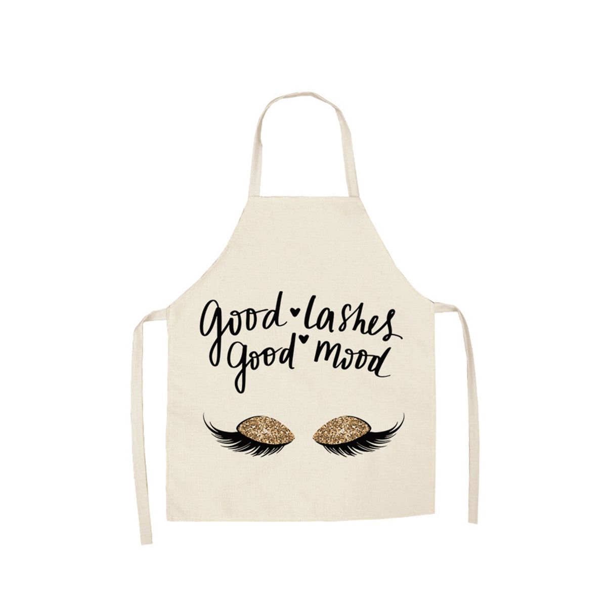 1Pcs Eyelash Pattern Cotton Linen Apron Adult Bibs Home