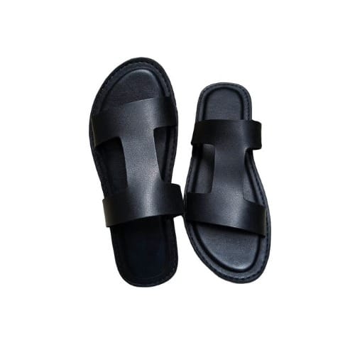 Leather Slippers - Black