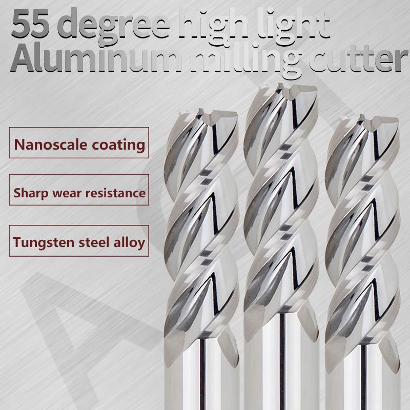 Cutting Hrc55 3 Flute Endmill Carbure Freze Ucu Cn