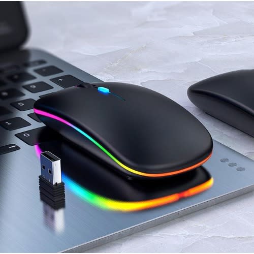 Led Rechargeable Wireless Mouse-black - 2.4g