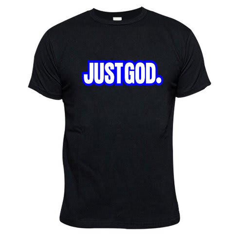 Just God Print Tshirt - Black