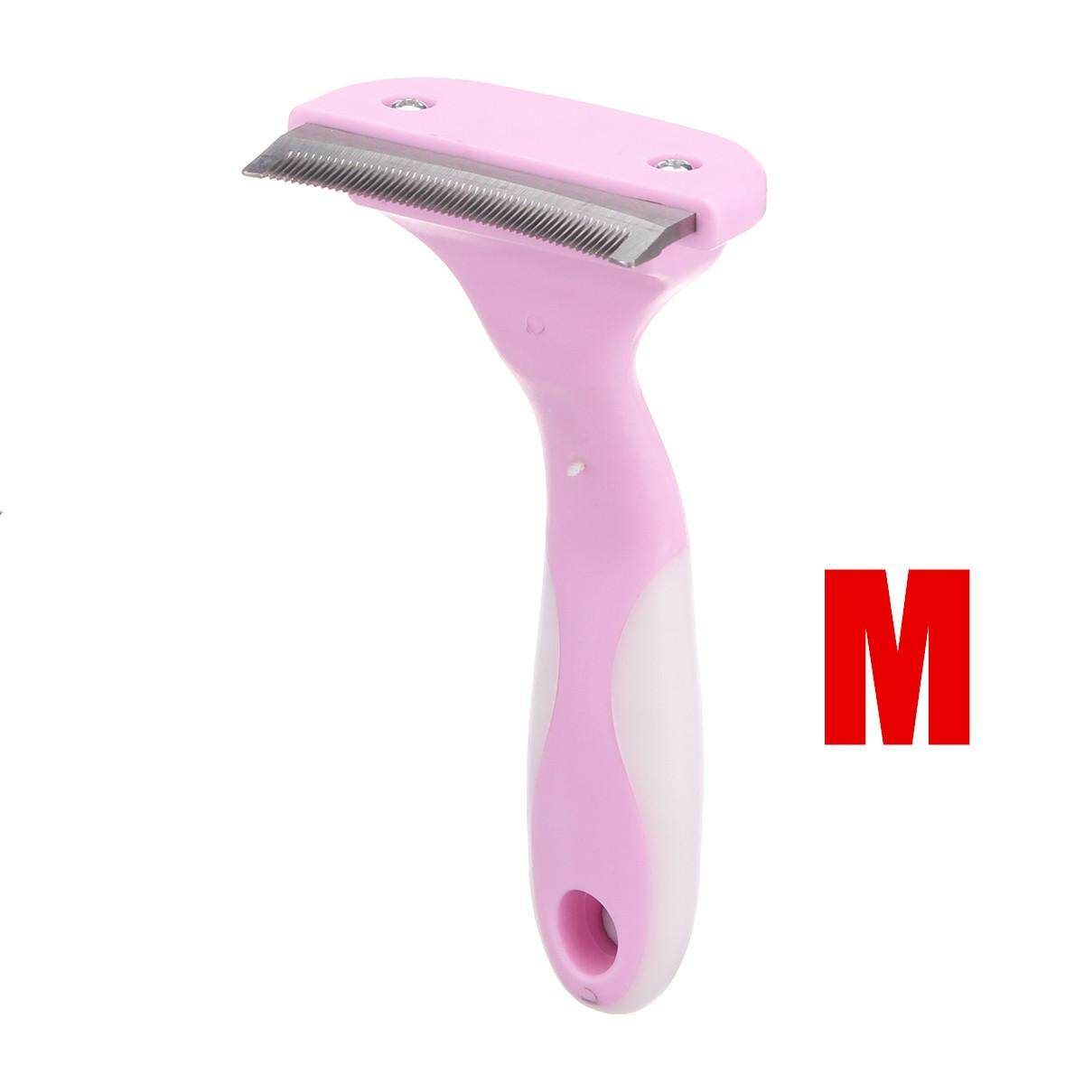 Pet Dog Cat Hair Fur Shedding Trimmer Grooming Comb Brush Tool Non-slip-S M