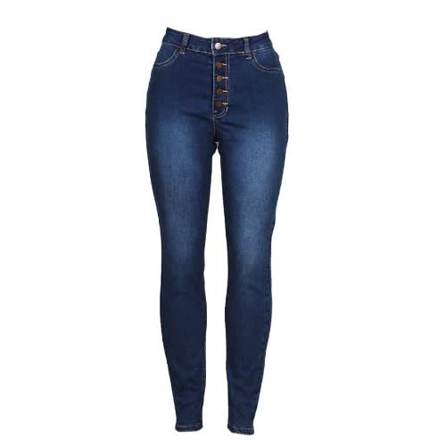 Denim Button Trouser-Blue