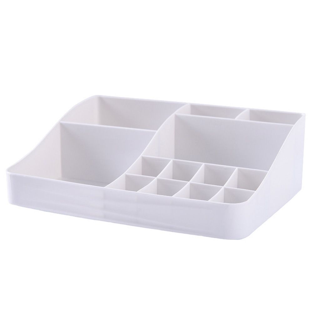 Home Office Desktop Make Up Cosmetics Storage Box Rack-White