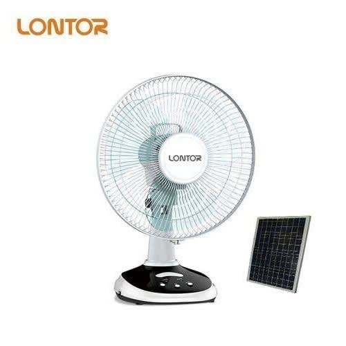 12" Rechargeable Table Fan With Free Solar Panel