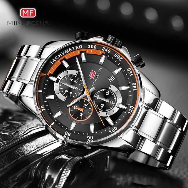 MINIFOCUS Brand Luxury Mens Watches Date Luminous Hours Stainless Steel Casual Military Sport Men Quartz Wrist Watch Male Clock 0218