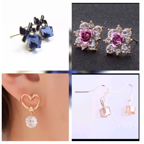Classy Women&rsquo;s Stud Earrings - 4 in 1