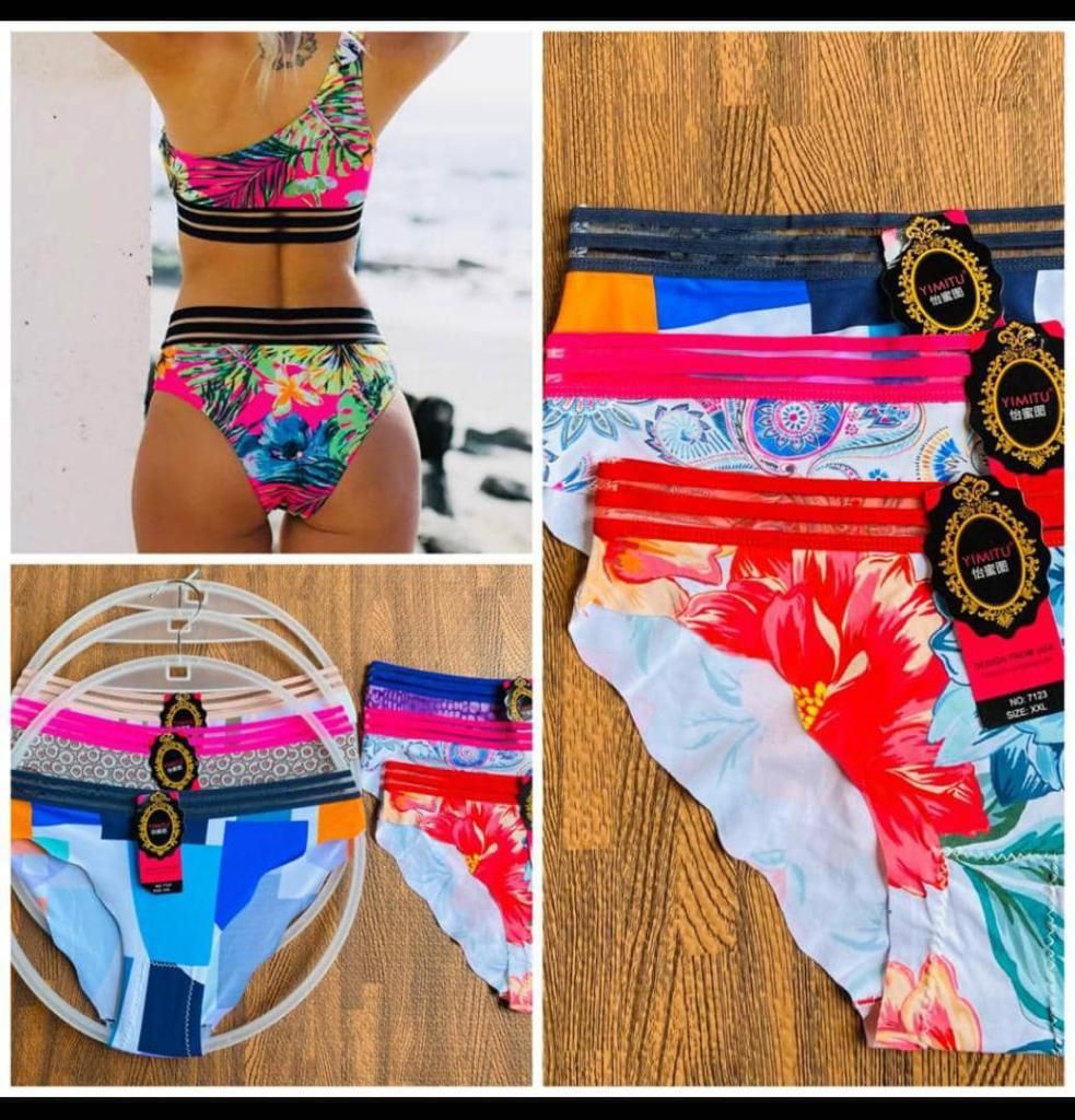 6pcs Ladies Flowery Seamless Bikini Pant (different Flowery Patterns In Pack)
