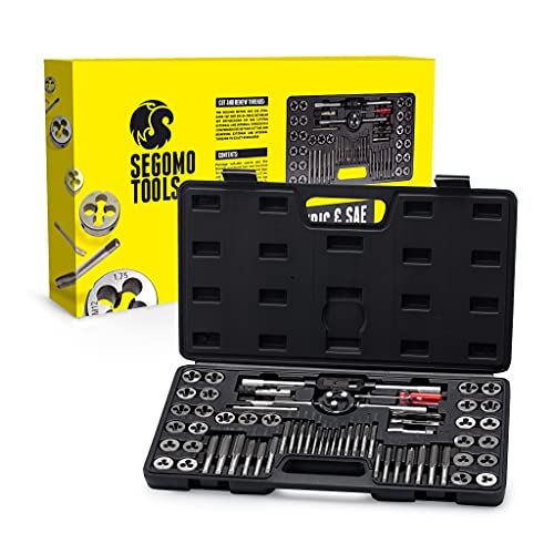 Segomo Tools 60 Piece Metric  SAE Threading Tap  Die Tool Se