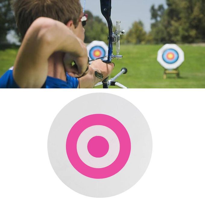 EVA Archery Arrow Target Round With 2pcs Colored Paper White Pink