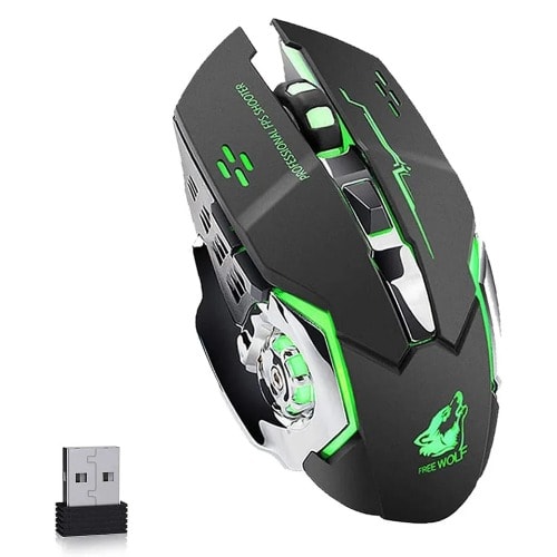 Wireless Rechargeable Gaming Mouse - Silent Click - Adjustable DPI For Macbook Laptop Pc