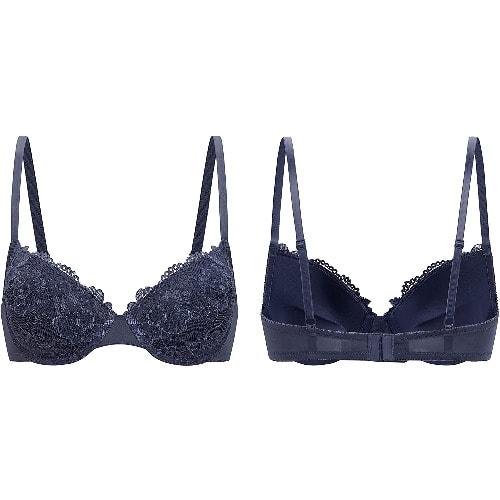 Lace Underwired Bra - Soft Deep Blue