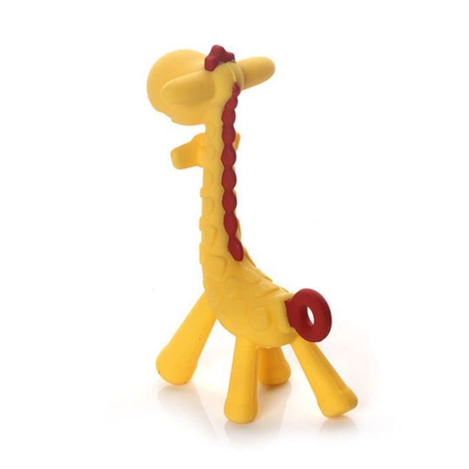 Bright Olor Non-Toxi Infant Baby Teething Ring Hewie Teether Safety Toys-yellow