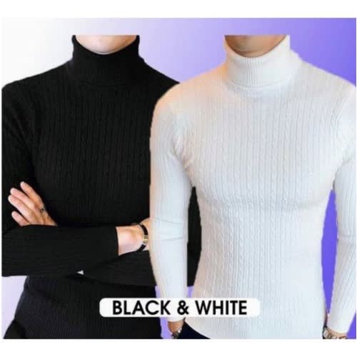 Turtleneck Top For Men & Ladies - Black & White
