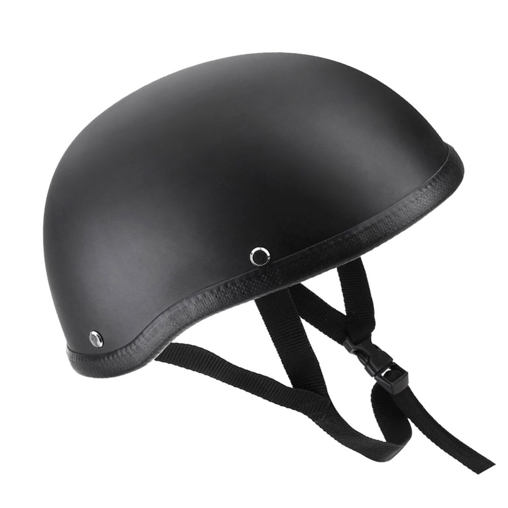 Motorcycle Half Open Face Helmet Matt Black Protection Shell