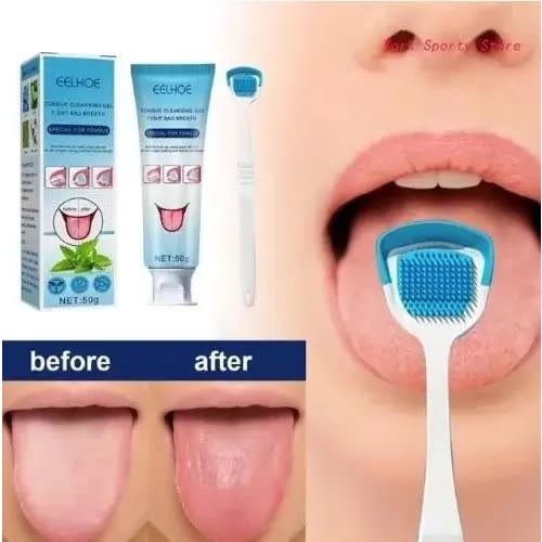 Oral Hygiene Tongue Cleaning Mint Gel Paste With Scraper  - 50g