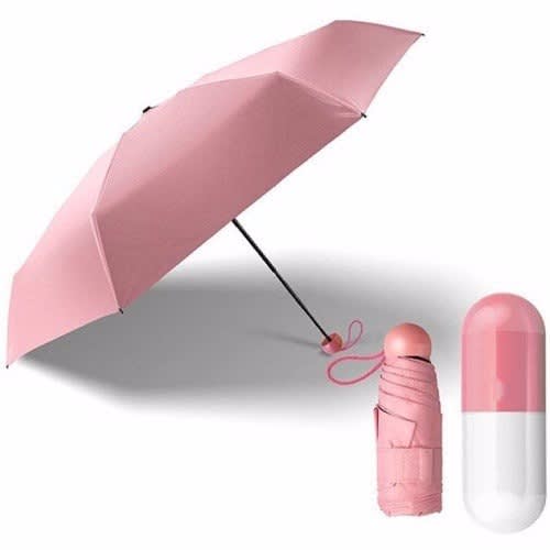 Polyester Uv Coated Pocket Umbrella - Pink