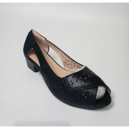 Melina Breathable  Leather Shoe - Black