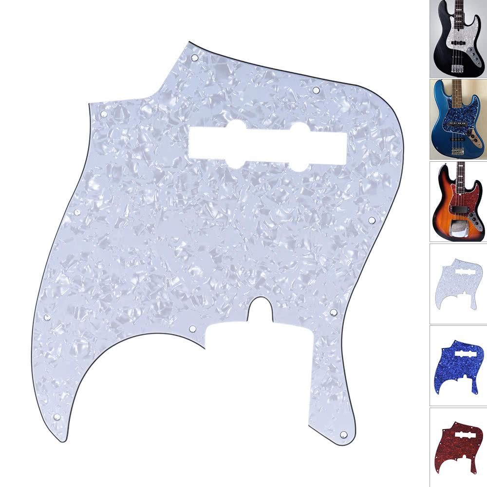 4Ply PVC JB Style Bass Pickguard Pick Guard Scratch Plate 10 Hole for Fender American/Mexico Made Standard Jazz Bass White Pearl