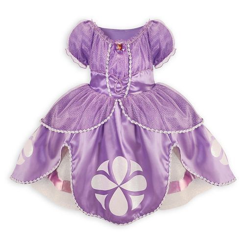 Princess Sofia Dress Costume, Badge And Tiara Crown