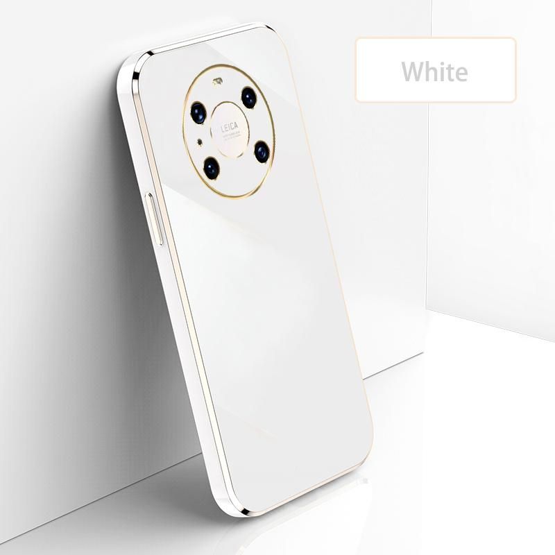 Ultra Thin Plating Phone Case for Huawei Mate 40 Lens Protection soft Phone Back Cover-White