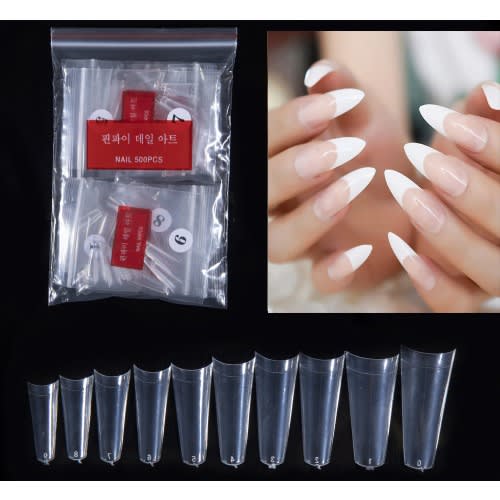 500 Pcs - French Half Cover Fake Long Nails