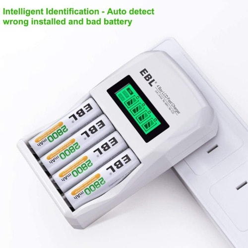 Individual Lcd Charger + 8 2800mah Aa Rechargeable Batteries