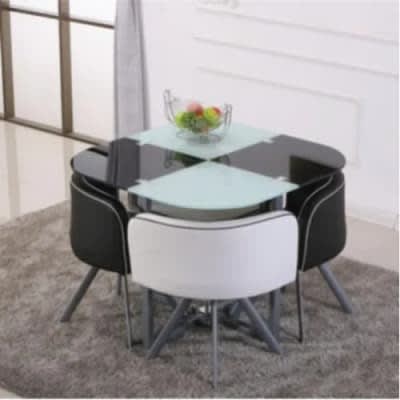 Dining Table With 4 Leather Chairs