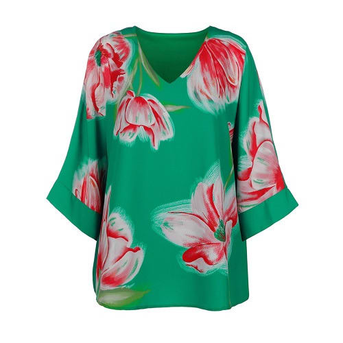 Floral Batwing Top - Green
