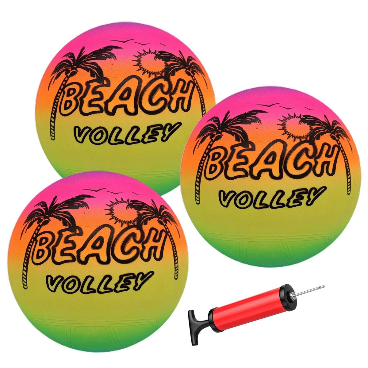3Pcs Kids Beach Balls Rainbow Design Beach Balls
