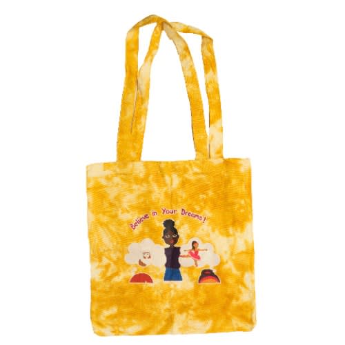 Believe In Your Dreams Cotton Tote Bag - Shoulder Bag - Yellow
