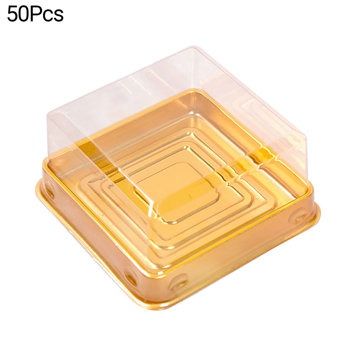 50Pcs Moon Cake Box Easy To Carry Cake Box Golden