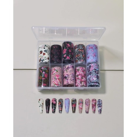 10rolls Floral Nail  Transfer Foil