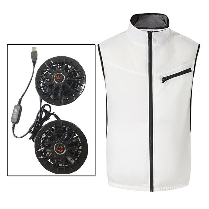 Summer Fan Cooling Clothing Air Conditioning Vest For White XXL