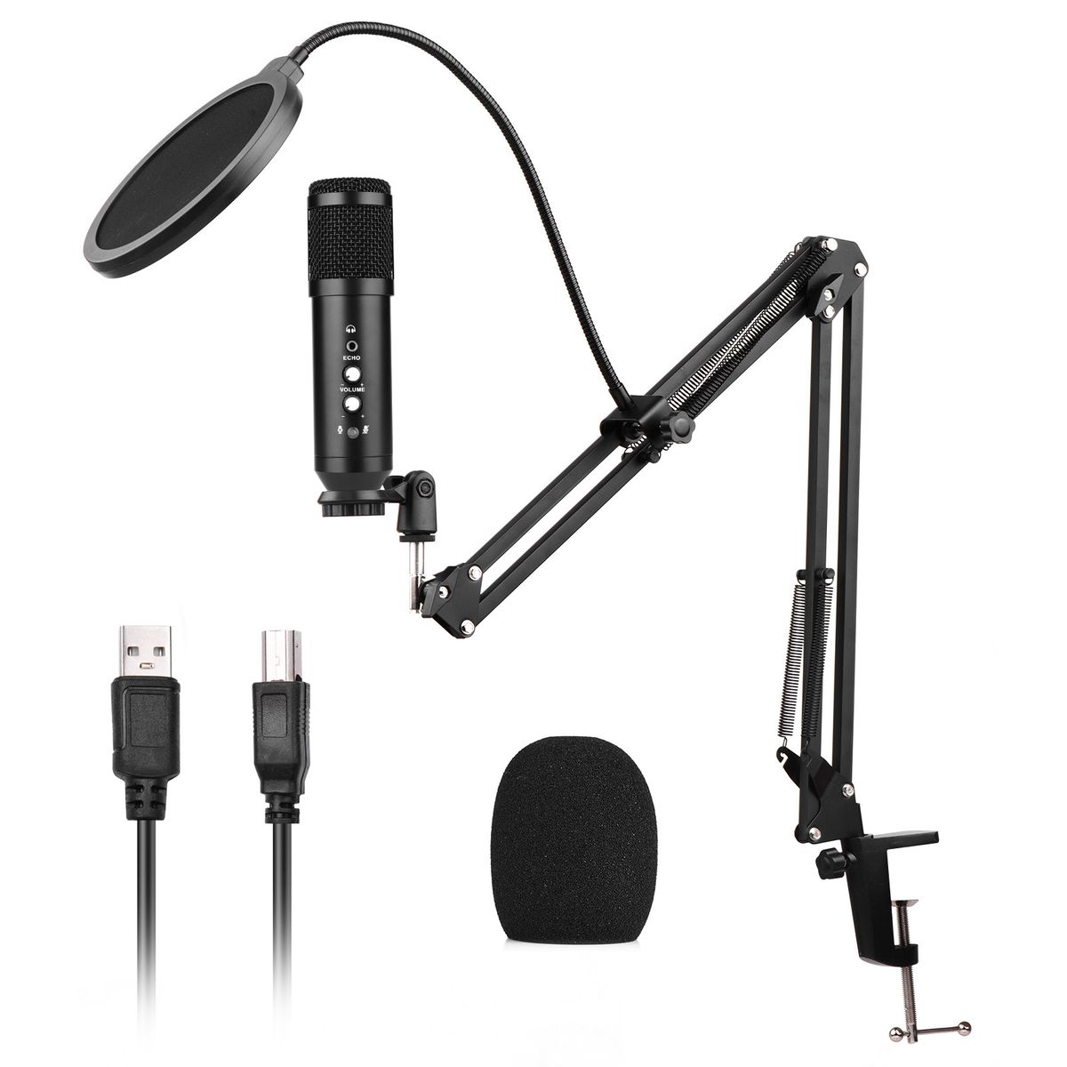 Studio Recording USB Condenser Microphone Mic Kit With