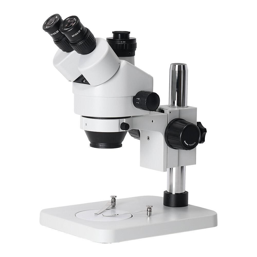 HAYEAR 7045 Simul-Focal Trinocular Stereo Microscope 3.5-50X Stereo Digital Industry Microscope Video Camera for Soldering Repair