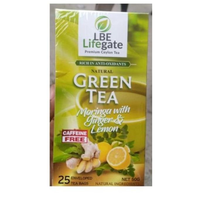 Lifegate Moringa ginger and lemon herbal tea