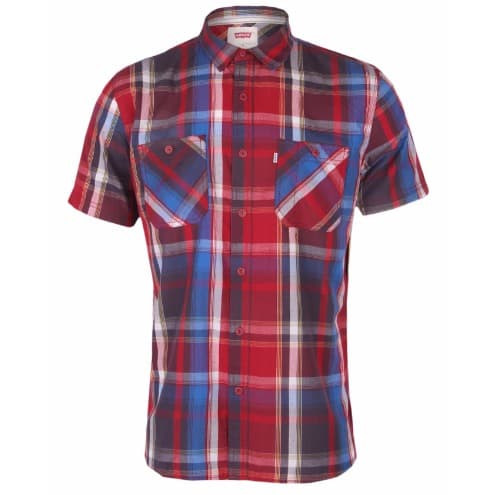 Men's Double Pockets Shirt - Red