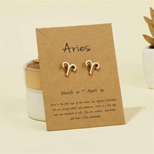 Gold Plated Aries Zodiac Sign Earring