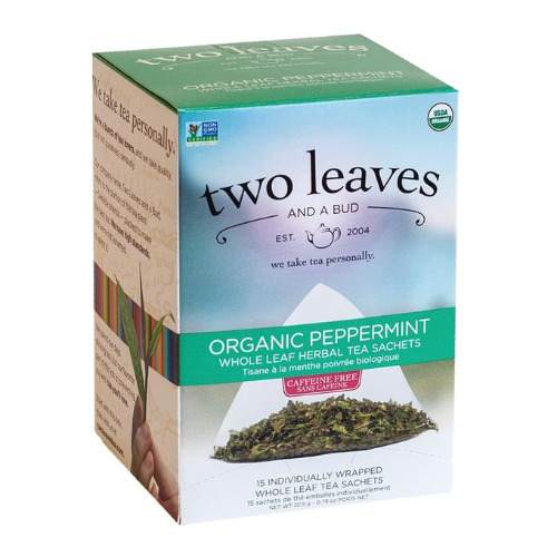 Two Leaves And A Bud Organic Peppermint Tea Caffeine Free 15 Count