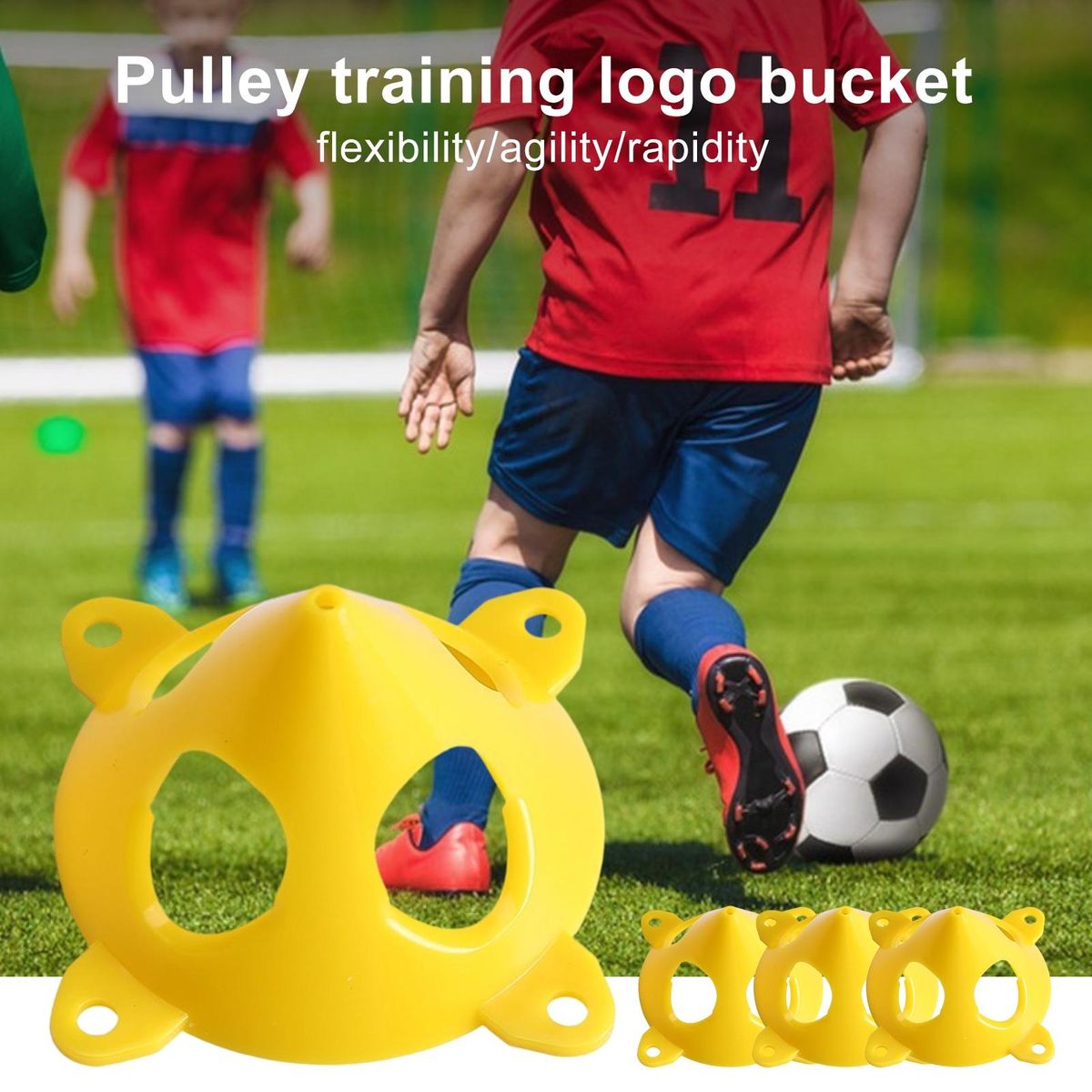 2 PcsSet Soccer Markers Portable Cones Marker Discs Yellow