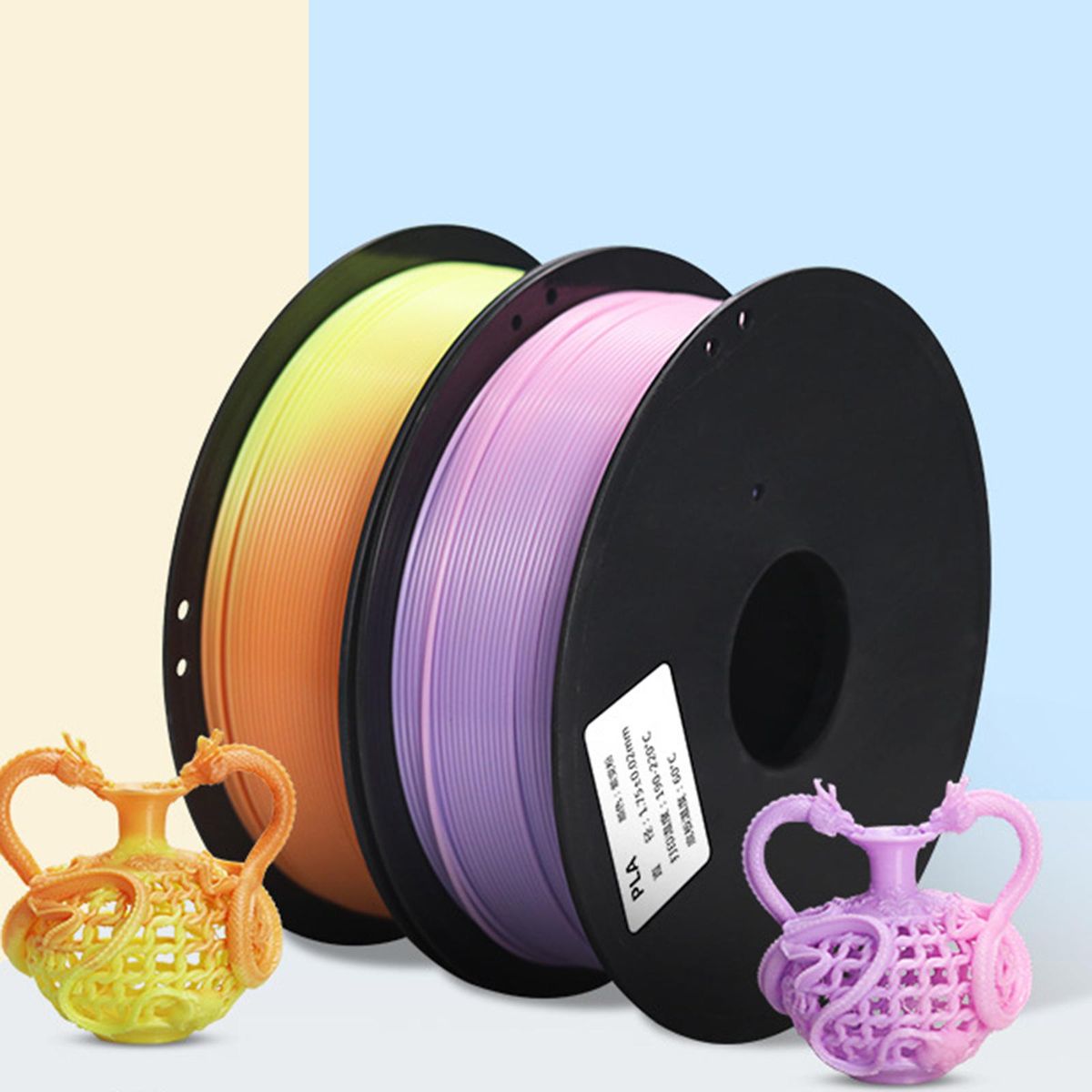 Pla 3D Printer Filament Neatly Wound Dimensional Orange To Yellow