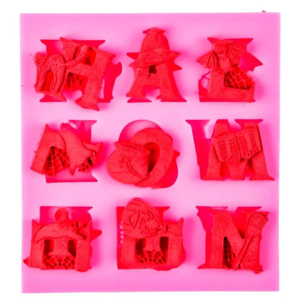 Halloween letter cooking tools wedding silicone mold fondant DIY cake decoration sugar baking kitchen chocolate DIY tools F-1112