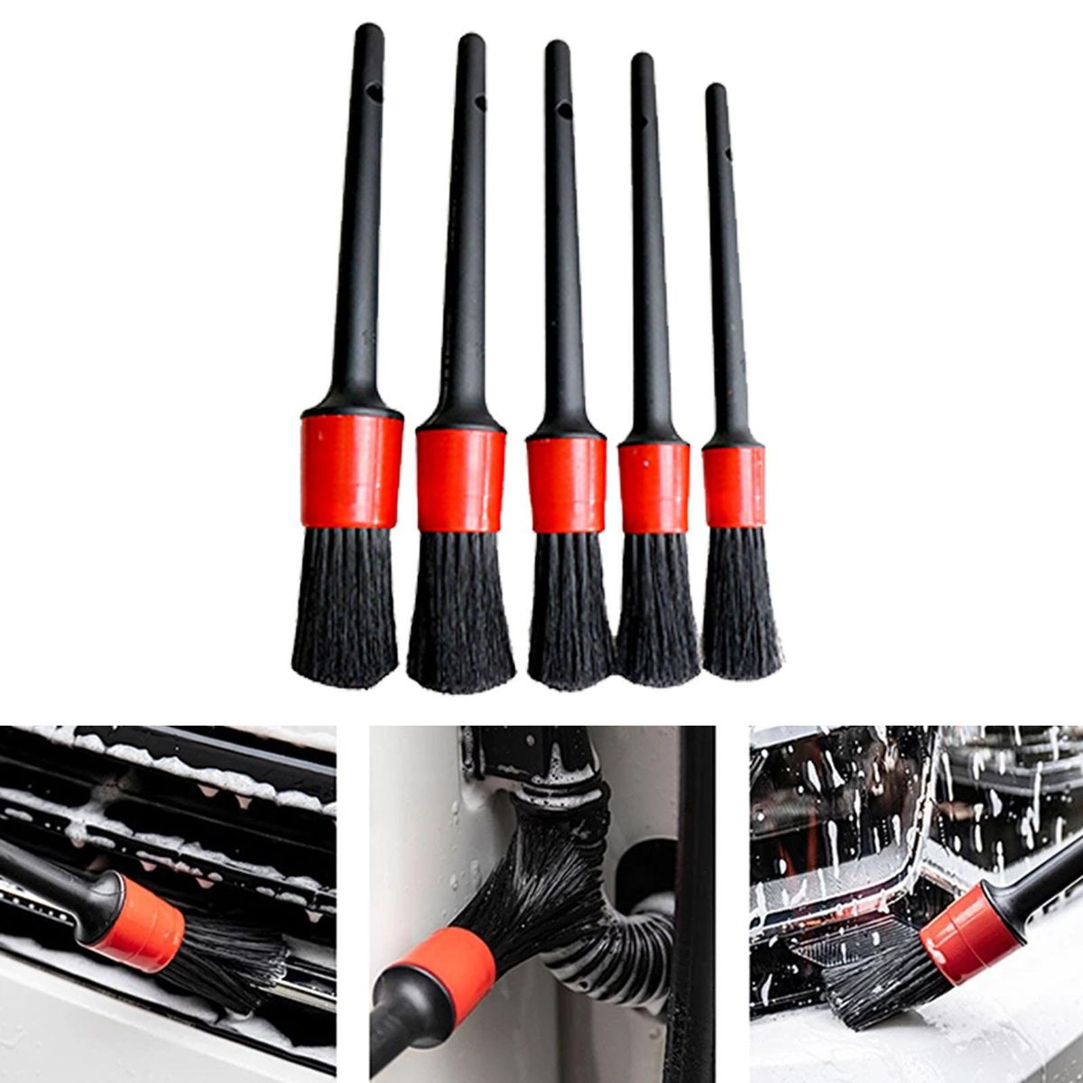 Car Interior Detailing Brush Set 5 Different Brush 5Pcs