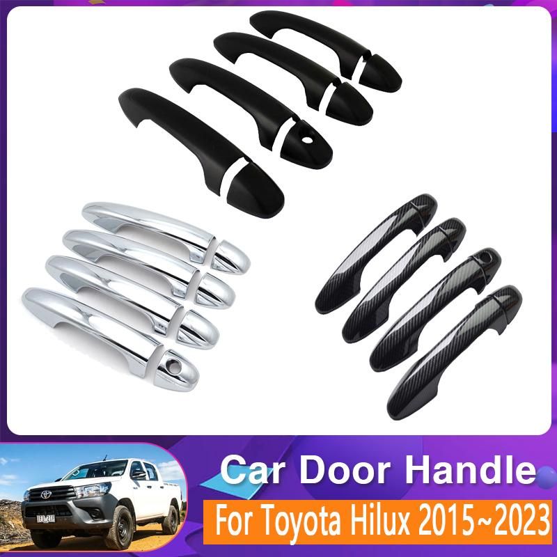 Car Door Handle Cover Trim For Toyota Hilux AN110 AN120 AN130 2016~2023 Scratch Chromium Styling Exterior Parts Car Accessories